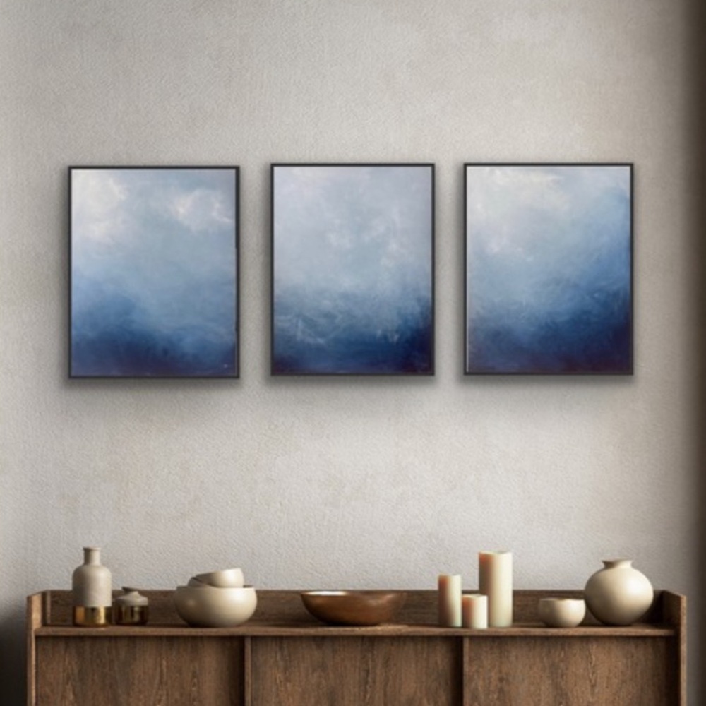 Series of three acrylic paintings